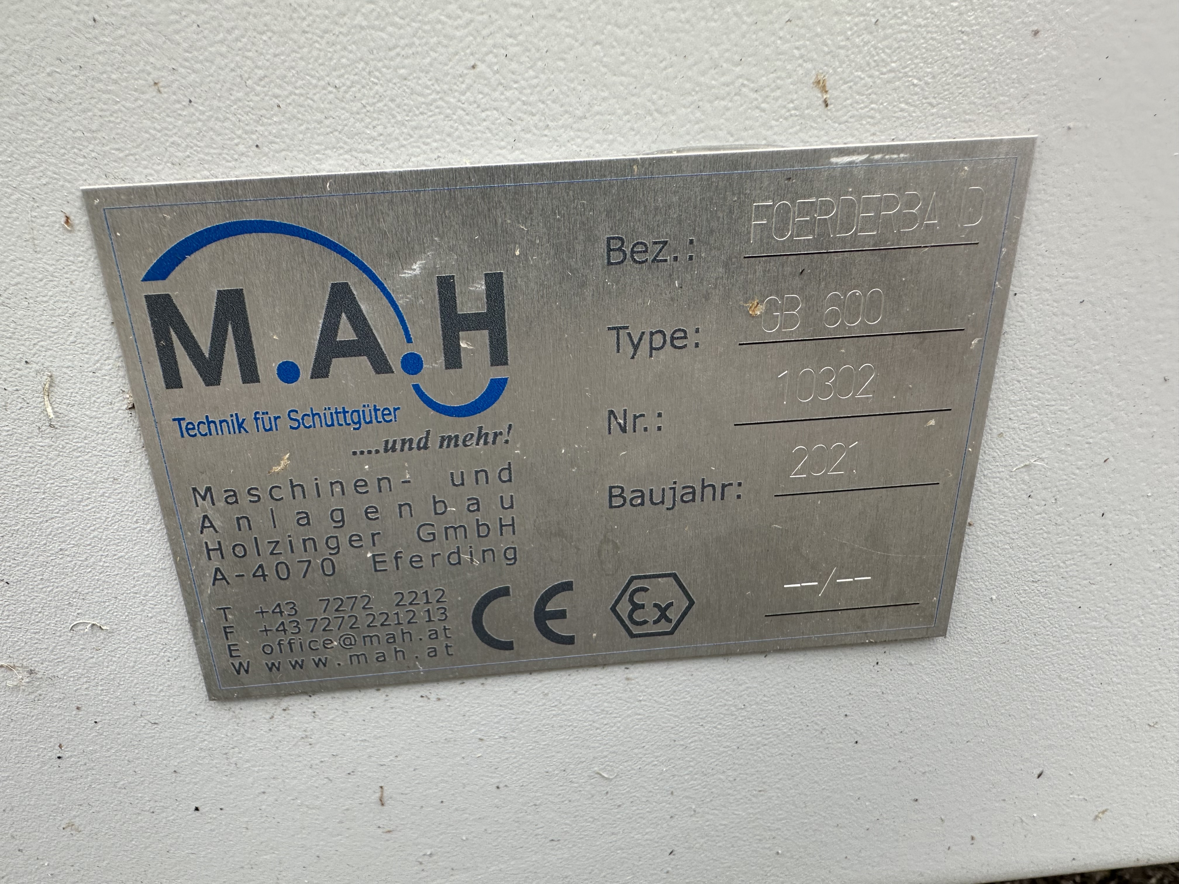 M.A.H GB 600 elektromos szállítószalag, 6 méter hosszú, használt