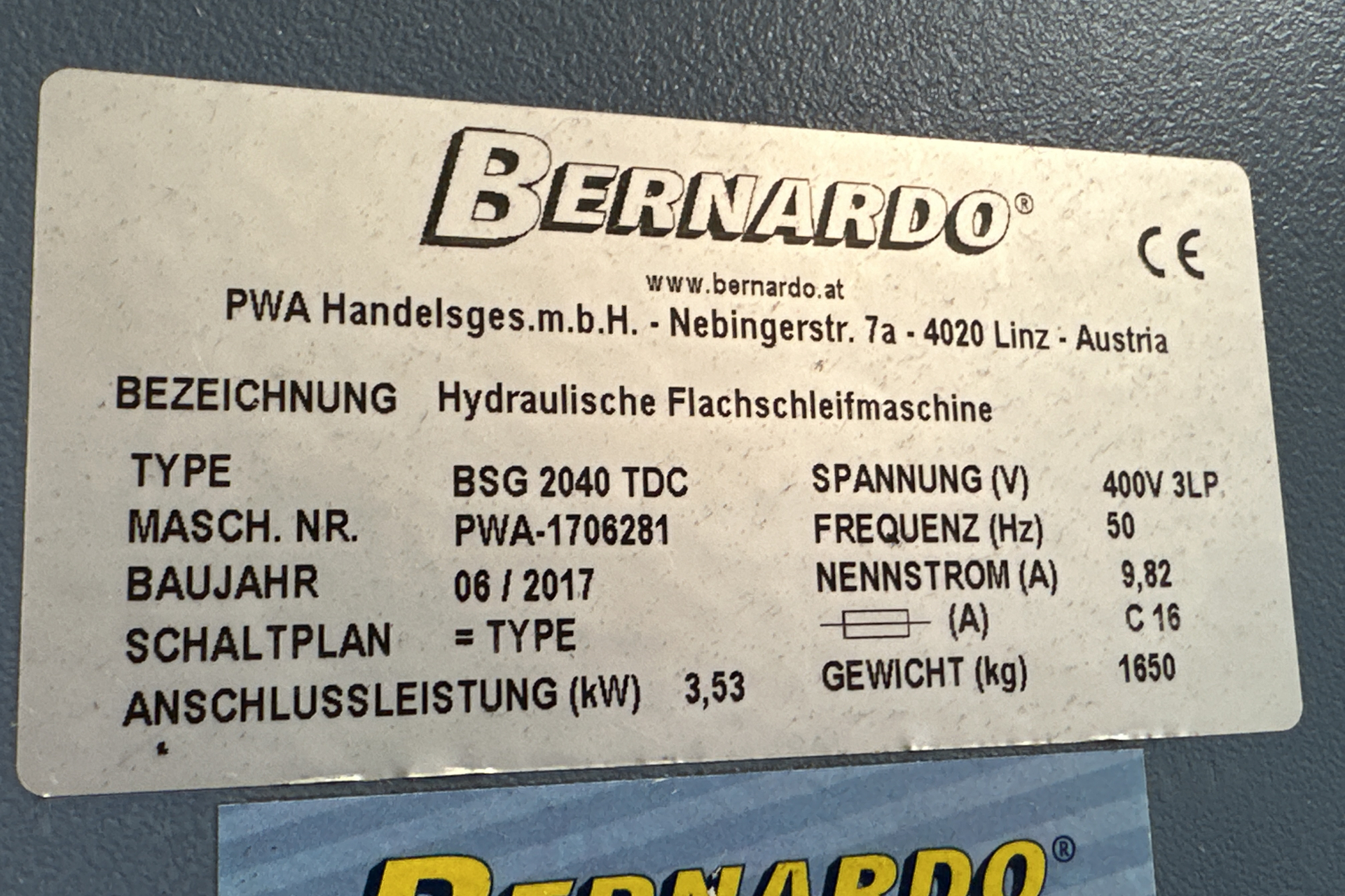 Hydraulische Flachschleifmaschine Bernardo BSG 2040 TDC, gebraucht