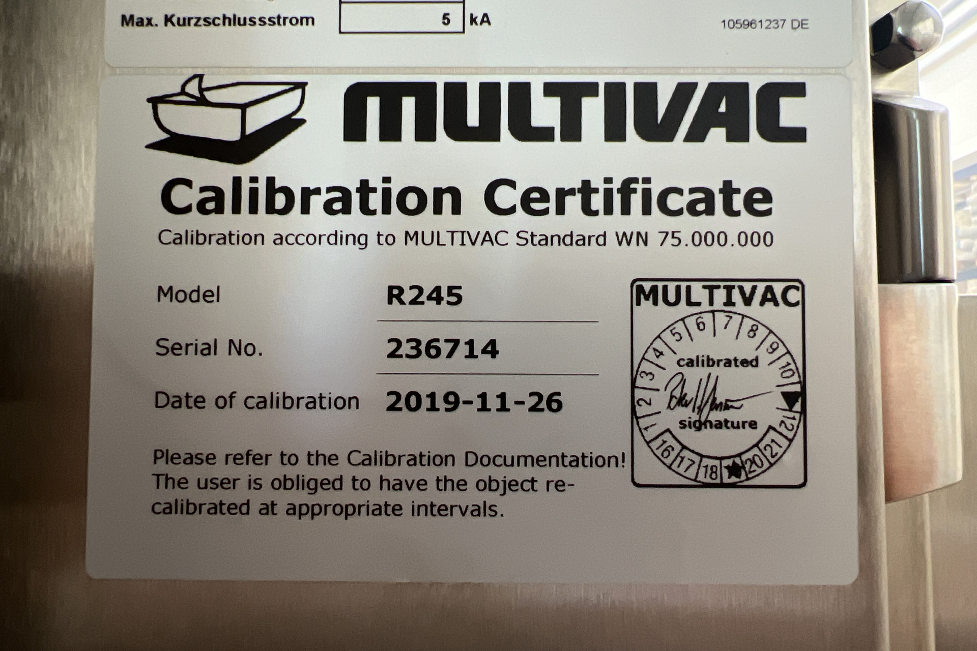 MULTIVAC R 245 Medical High-End Tiefziehverpackungsmaschine, neuwertig