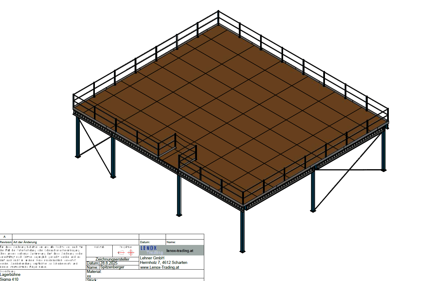 200 m² Lagerbühne Nedcon ca. 15,2 m x 13 m