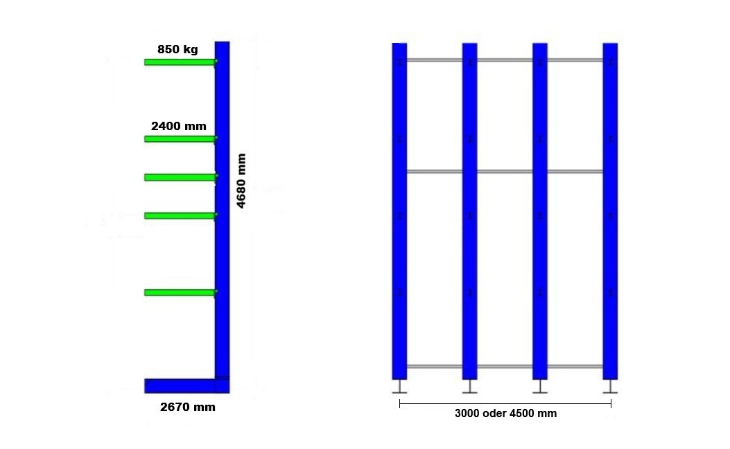 Kragarmregal Ohra, gebraucht