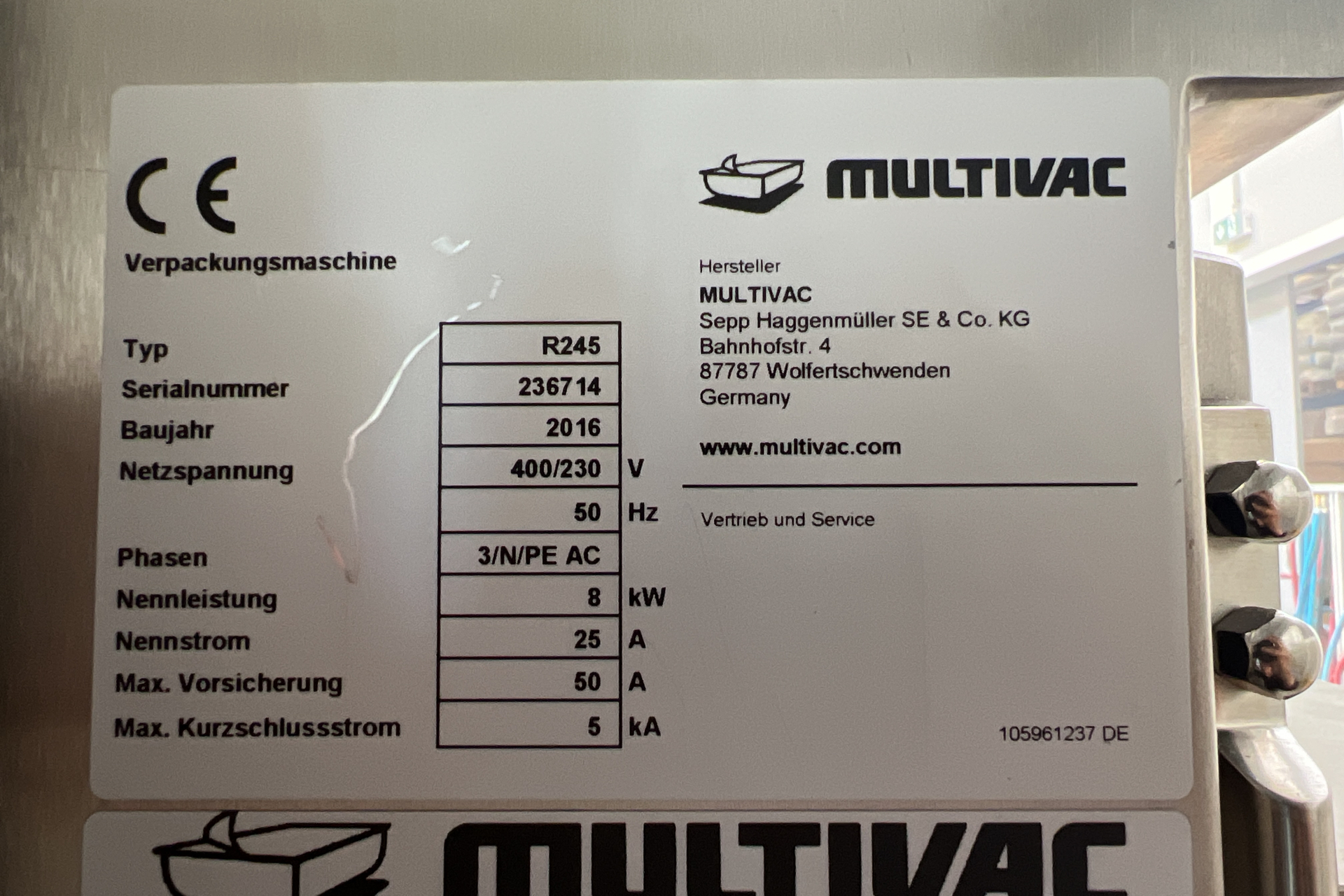 MULTIVAC R 245 Medical High-End Tiefziehverpackungsmaschine, neuwertig